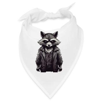 Rascal Rampage: Unleashing the Mad Racoon - Cool - Bandana - Weiß - Vorne
