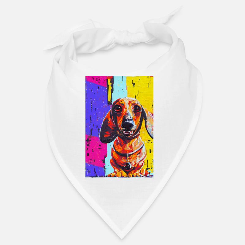 Modern Pop Art Print | Dachshund with Graffiti Colorful Bandana