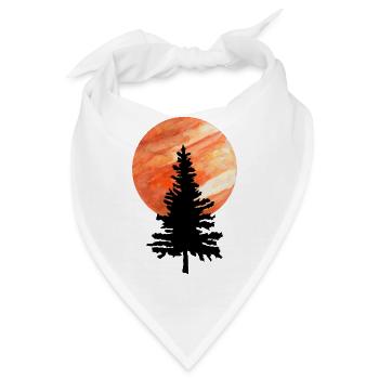 Kiefer und Mond - Bandana - Weiß - Vorne