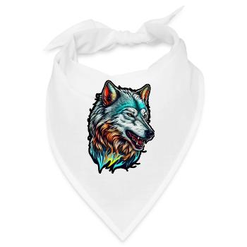Wolfskopf-Farbe - Bandana - Weiß - Vorne