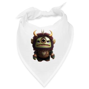 Cartoon Monster - Bandana - Weiß - Vorne