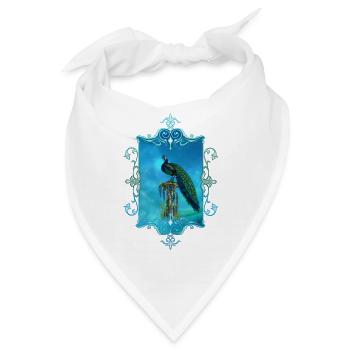 Die einzigartige Schönheit des faszinierenden Pfaus. - Bandana - Weiß - Vorne