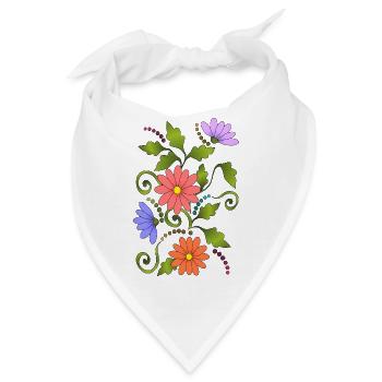 Blumen - Bandana - Weiß - Vorne