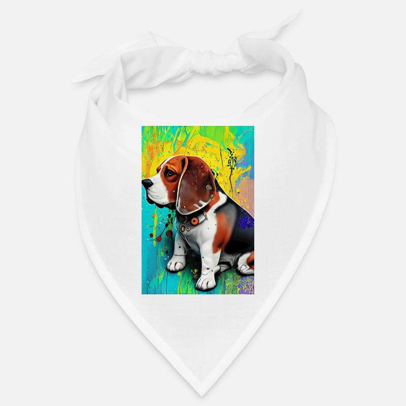 Impression pop art moderne | coloré | Chien Beagle Bandana