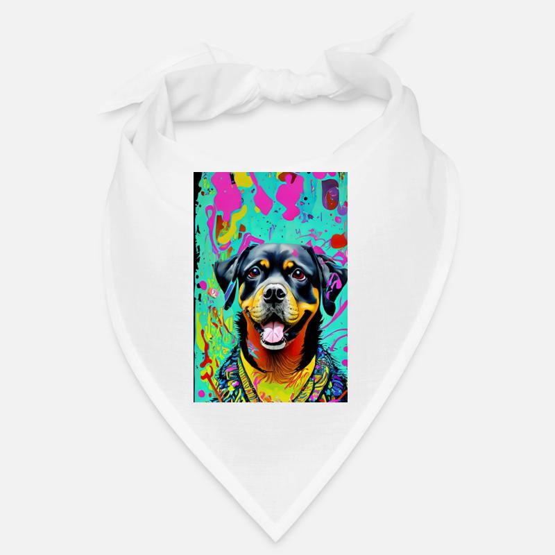 Impression pop art moderne | coloré | Rottweiler Bandana