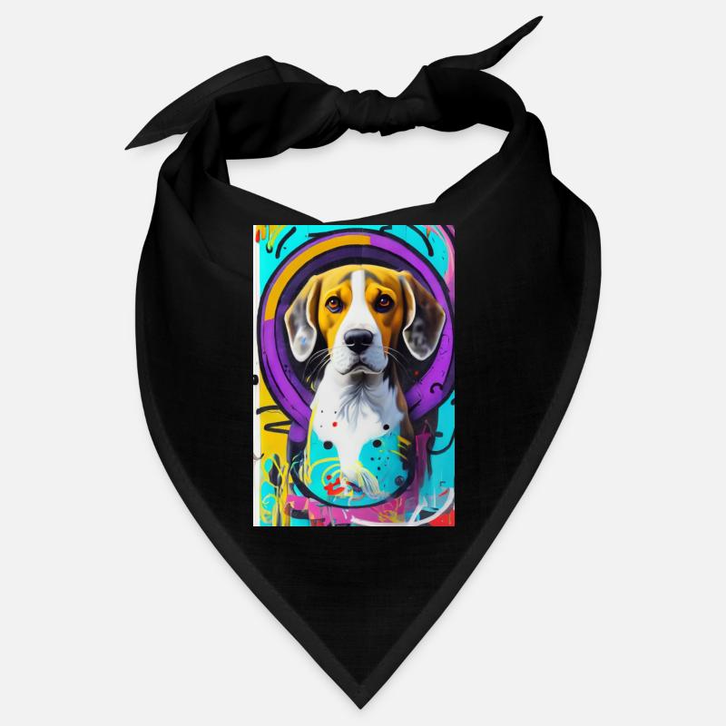 Impression pop art moderne | coloré | Chien Beagle Bandana
