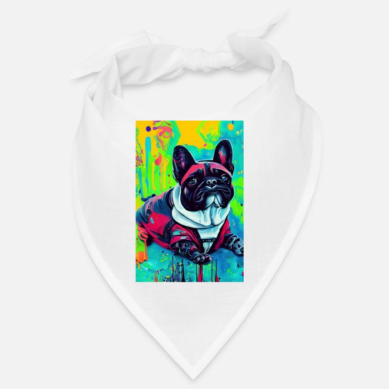 Impression pop art moderne | coloré | Bouledogue français Bandana