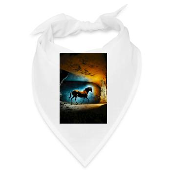 Prähistorisches Pferd 01 - Bandana - Weiß - Vorne