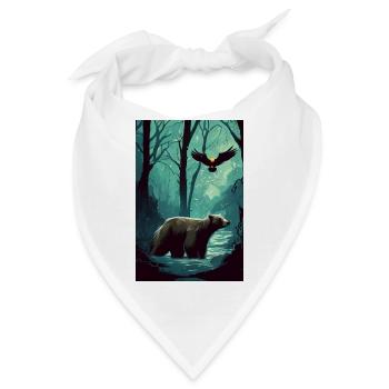 Tiere des Dunklen Waldes - Bandana - Weiß - Vorne