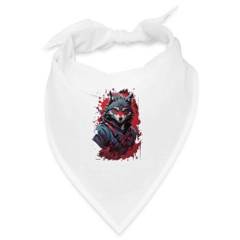 Umarme den Schattenfuror, der den bösen Ninja-Wolf bedroht - Bandana - Weiß - Vorne