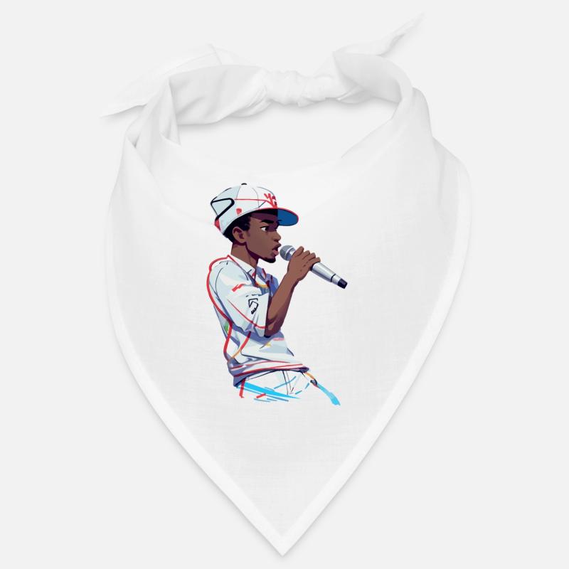 Black Rapper Holding a Microphone Bandana