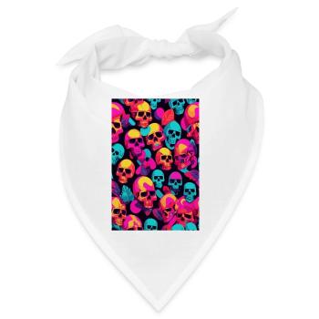 Neon Totenköpfe - Bandana - Weiß - Vorne
