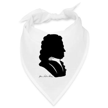 Johann Sebastian Bach Schattenriss + Unterschrift - Bandana - Weiß - Vorne