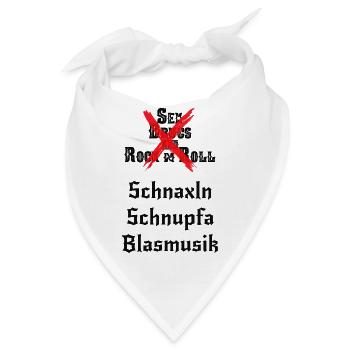 Schnaxln Schnupfa Blasmusik - Bandana - Weiß - Vorne