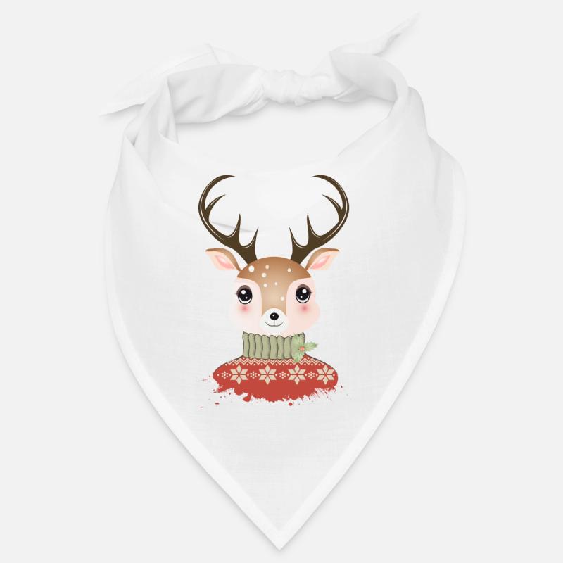 niedlicher schicker Hirsch mit Weihnachtspullover Bandana