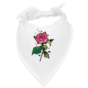 Eine hübsche Rose - Bandana - Weiß - Vorne