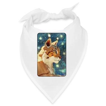 Luchs im Profil - Bandana - Weiß - Vorne