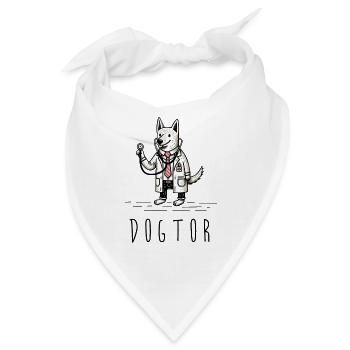 dogtor arzt doc doctor lustiger hund tiere medizin - Bandana - Weiß - Vorne