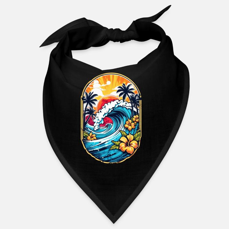 Vague surf et hawaii Bandana