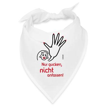 Nur Gucken, Nicht Anfassen! (Angry / 2C) - Bandana - Weiß - Vorne