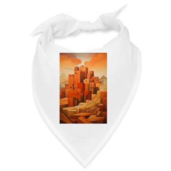Wüstenlandschaft, Wüstendorf - Bandana - Weiß - Vorne