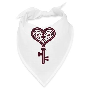 Der Schlüssel der Liebe - Bandana - Weiß - Vorne