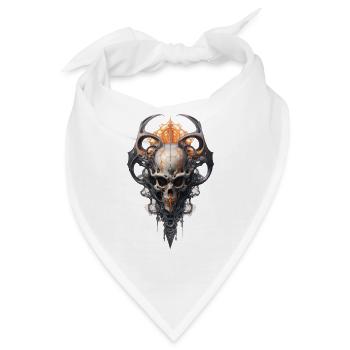 Dark Fantasy Schädel Wappen Symbol Shirt - Bandana - Weiß - Vorne