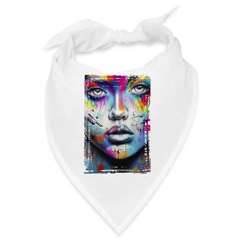 Graffiti-Street-Art-Sprühfarben, cooler Künstler im Retro-Stil - Bandana - Weiß - Vorne