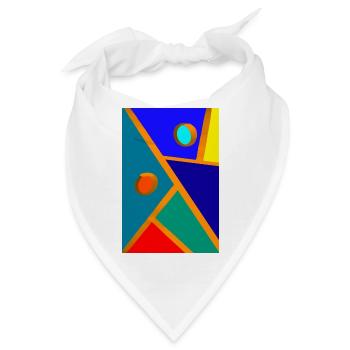 Abstrakte Kunst - Bandana - Weiß - Vorne