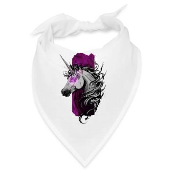 Enchanted Radiance: Einhorn mit rosa Leuchten - Bandana - Weiß - Vorne