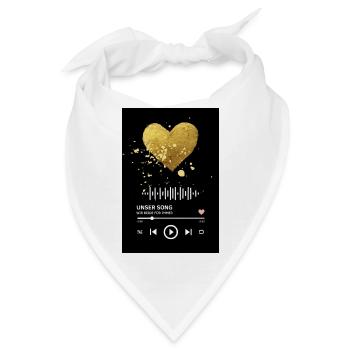 Unser Song, liebe die ewig hält - Bandana - Weiß - Vorne