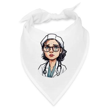 Ärztin / Medizinerin / Doktor / Beruf / Fachärztin - Bandana - Weiß - Vorne