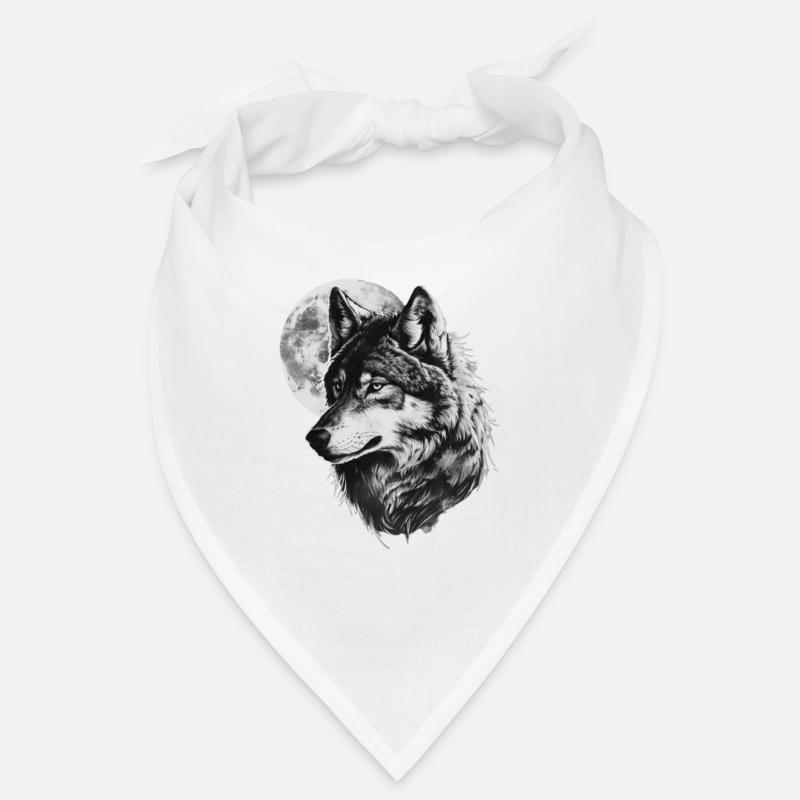 Wolf heult den Mond an Bandana