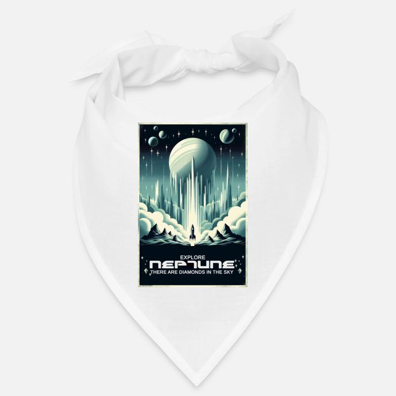 Explorez Neptune - Affiche Vintage - Bandana - blanc