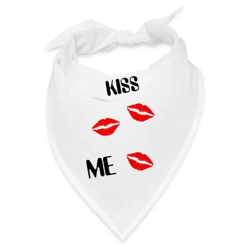 Küss mich küss kuss Küsse - Bandana - Weiß - Vorne