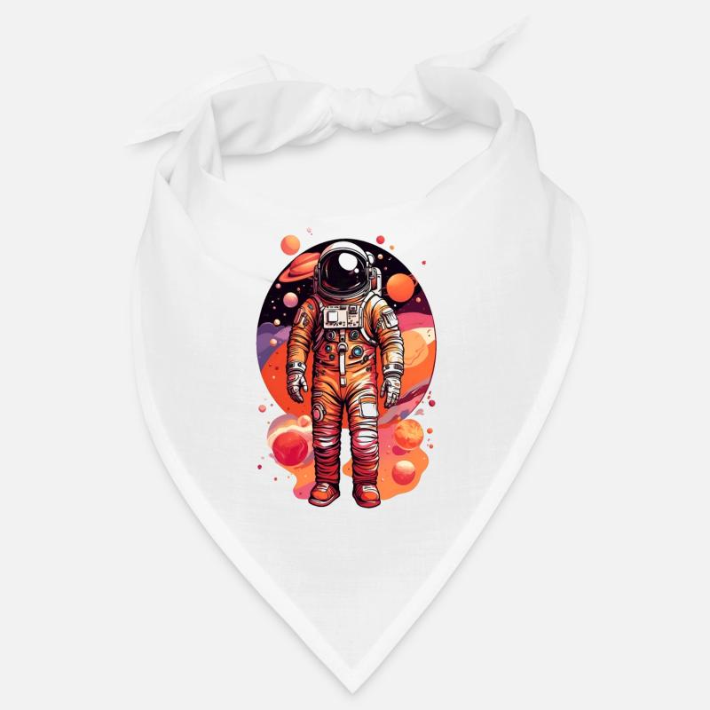 Astronaut with multiple planets - Bandana - white
