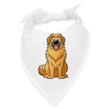 Sanfter Leonberger: Digitaler Kunstdruck - Bandana - Weiß - Vorne