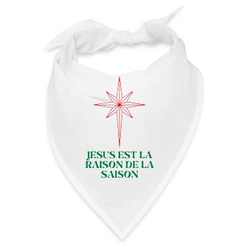 Weihnachtsstern mit religiösem Zitat - Bandana - Weiß - Vorne