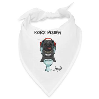Gaming Hund der auf der Toilette , kurz pissen - Bandana - Weiß - Vorne