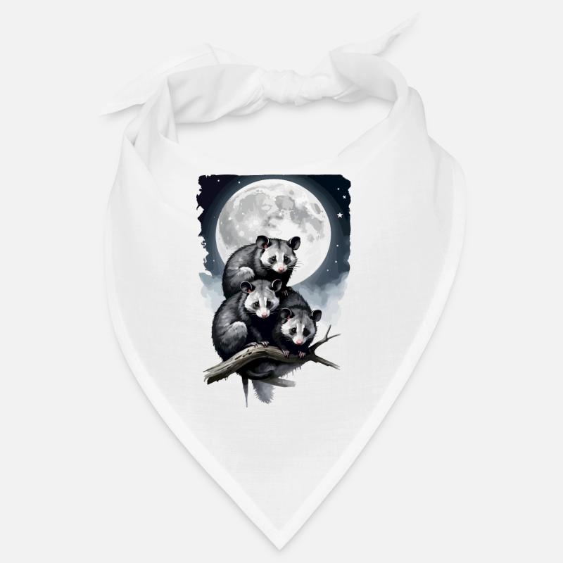 Opossum, das vom Mond beleuchtet wird. Bandana