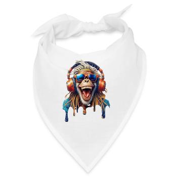 Alter Rasta Affe-Dreads-Lachbrille-Hifi-Helm - Bandana - Weiß - Vorne