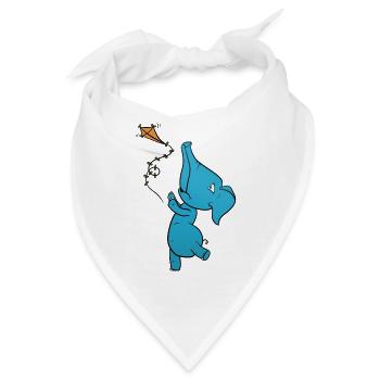 Elefant Drache - Bandana - Weiß - Vorne