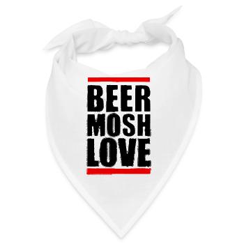 Bier Mosh Liebe Schwarzer Buchstabe - Bandana - Weiß - Vorne
