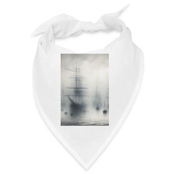 Mystische Schiffe im Nebel: Maritime Traumlandschaftskunst - Bandana - Weiß - Vorne