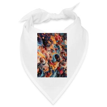 Vibrant Swirls: Eine farbenfrohe abstrakte Reise - Bandana - Weiß - Vorne