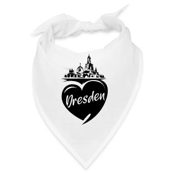 Dresden Herz Frauenkirche Liebe Stadt Osten Symbol - Bandana - Weiß - Vorne