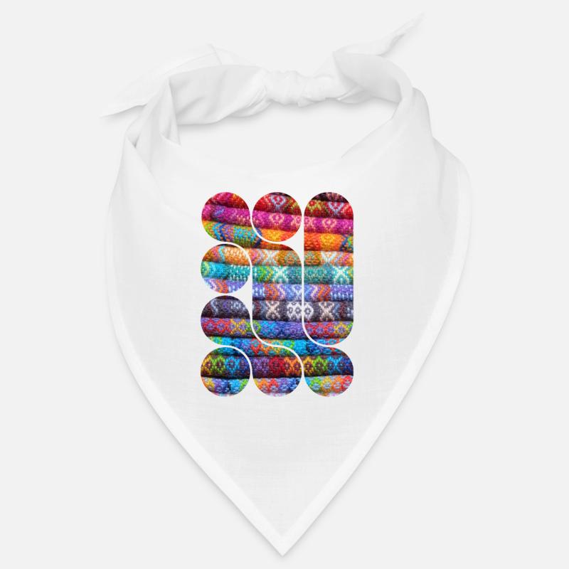 Bright Knitted Patchwork - Bandana - white