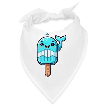 Ein Eis in Form eines lächelnden Walfischs - Bandana - Weiß - Vorne