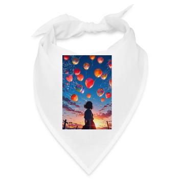 Mädchen mit Ballons - Bandana - Weiß - Vorne