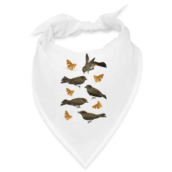 Mönchsgrasmücke mit C-Falter - Bandana - Weiß - Vorne